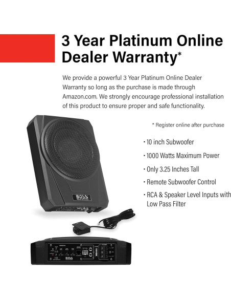 BOSS BASS10 Subwoofer Amplificado 10" Perfil Bajo Automóvil BOSS BASS10 Subwoofer Amplificado 10" Perfil Bajo Automóvil