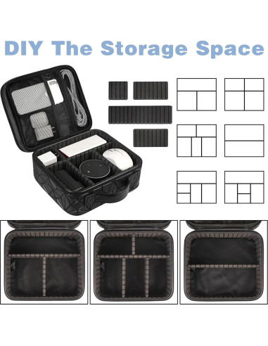 MATEIN Bolsa Organizadora de Cables Doble Capa Negra 25x22cm
