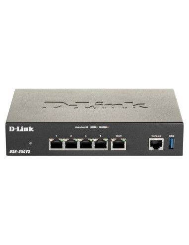 Router VPN D-Link DSR-250V2 | 4 Puertos Gigabit | Seguridad Alta