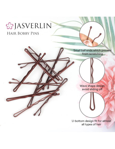 Pinzas para Cabello JASVERLIN Marrón 6 cm - Paquete 100 Piezas