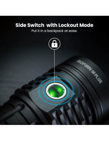 Linterna Sofirn Q8 Plus 16000 lúmenes recargable 11.94cm