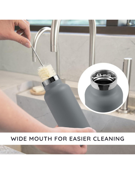 Botella de Agua Aislada Bambaw 750ml Acero Inoxidable Gris Botella de Agua Aislada Bambaw 750ml Acero Inoxidable Gris