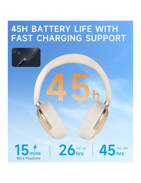 Auriculares Inalámbricos Edifier Atom Max - 45H ANC Blanco Auriculares Inalámbricos Edifier Atom Max - 45H ANC Blanco