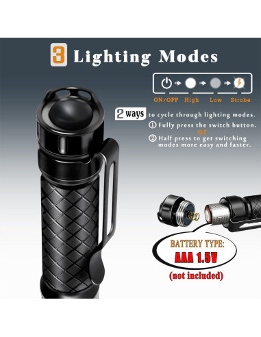 Mini Linterna LED AAclass SF-8300 3 Modos Compacta