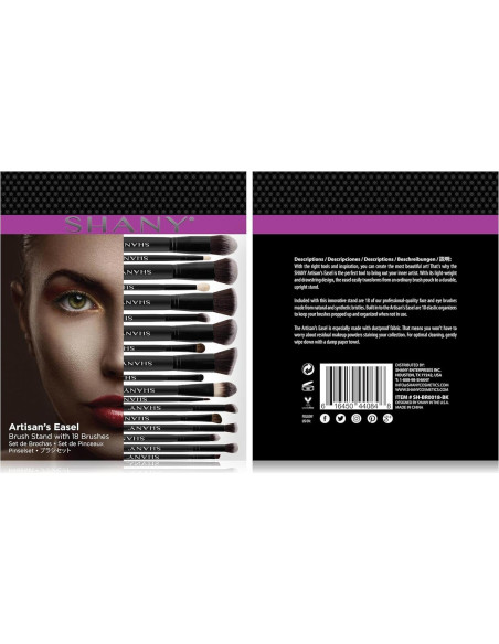 Conjunto de Pinceles de Maquillaje SHANY 18 Piezas Kabuki Negro Conjunto de Pinceles de Maquillaje SHANY 18 Piezas Kabuki Negro