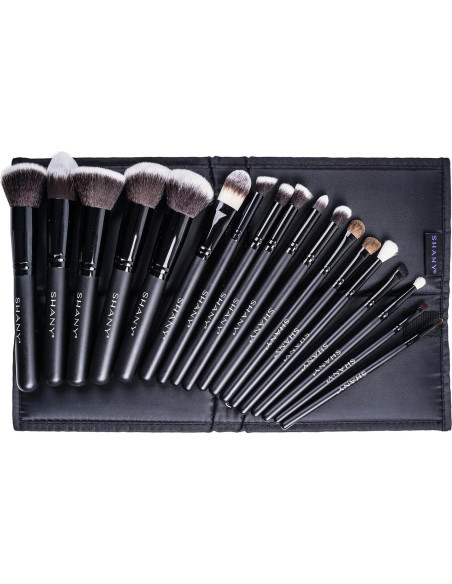 Conjunto de Pinceles de Maquillaje SHANY 18 Piezas Kabuki Negro Conjunto de Pinceles de Maquillaje SHANY 18 Piezas Kabuki Negro