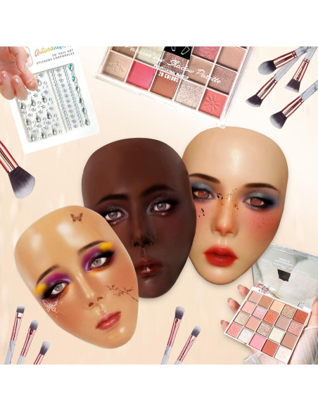 Kit de Maquillaje PG con Cara de Silicona y Brochas Kit de Maquillaje PG con Cara de Silicona y Brochas