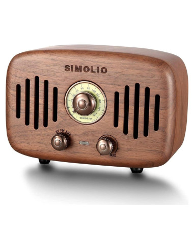 Altavoz Bluetooth Retro Simolio JH-762 2x8W Madera Nogal