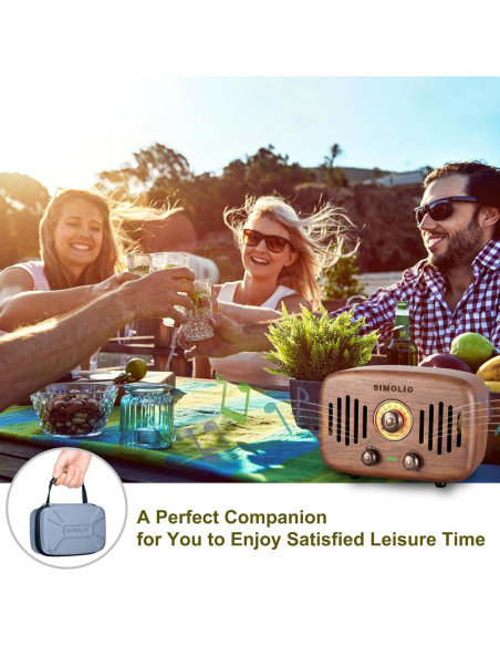 Altavoz Bluetooth Retro Simolio JH-762 2x8W Madera Nogal Altavoz Bluetooth Retro Simolio JH-762 2x8W Madera Nogal