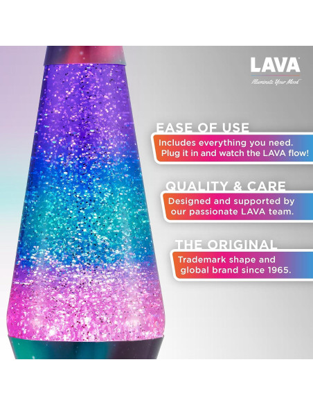 Lámpara Lava LAVA 36.83 cm Multicolor Brillo Plateado Lámpara Lava LAVA 36.83 cm Multicolor Brillo Plateado
