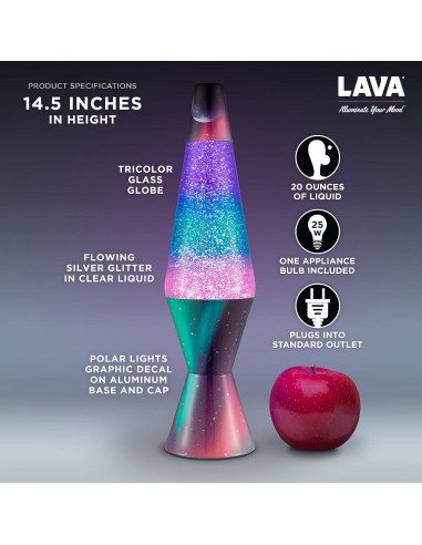 Lámpara Lava LAVA 36.83 cm Multicolor Brillo Plateado