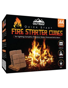 Cubos de Encendido de Fuego Outrav 144ct Impermeables