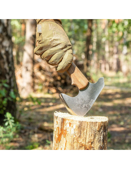 Hacha Bushcraft BPS con funda de cuero - 23.5 cm - Camping Hacha Bushcraft BPS con funda de cuero - 23.5 cm - Camping
