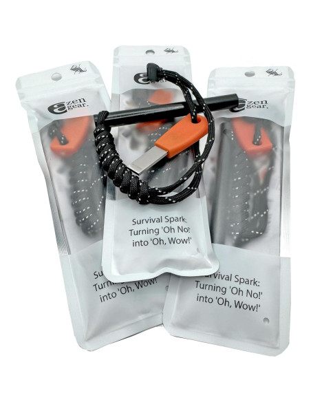 Kit Encendedor Supervivencia aZengear Barra Ferro 10cm Kit Encendedor Supervivencia aZengear Barra Ferro 10cm
