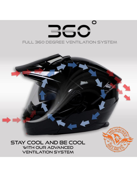 Casco Modular Milwaukee MPH9821DOT Negro Brillante Pequeño Casco Modular Milwaukee MPH9821DOT Negro Brillante Pequeño