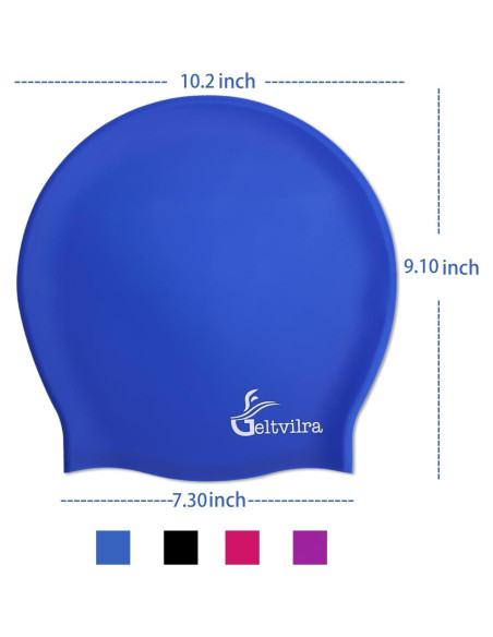 Paquete de 3 Gorras de Baño Silicona Geltvilra Extra Grande Paquete de 3 Gorras de Baño Silicona Geltvilra Extra Grande