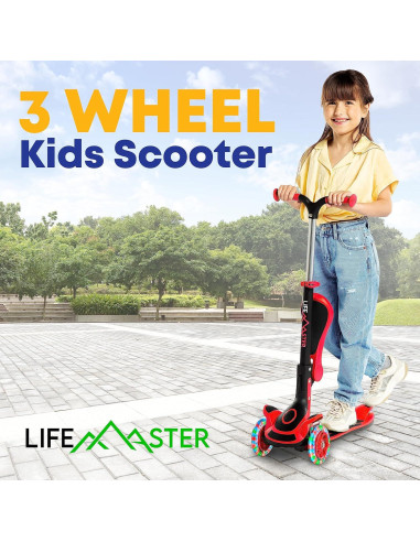 Scooter para Niños Lifemaster LIFMS33 3 Ruedas LED Rosa