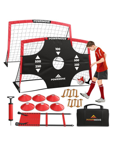 Portería de Fútbol PowrMove - Juego Doble con Accesorios