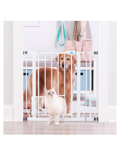 Puerta para Mascotas Carlson Extra Ancha 73.7-92.7 cm Blanca