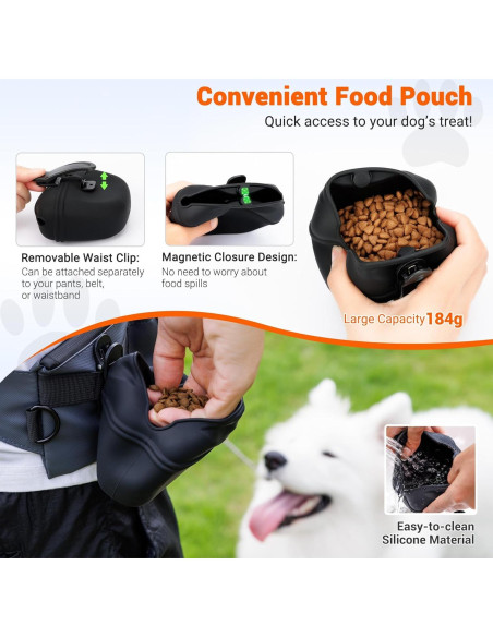 Bolsa de golosinas para perros Jinjiacheng 2 en 1 con clip Bolsa de golosinas para perros Jinjiacheng 2 en 1 con clip