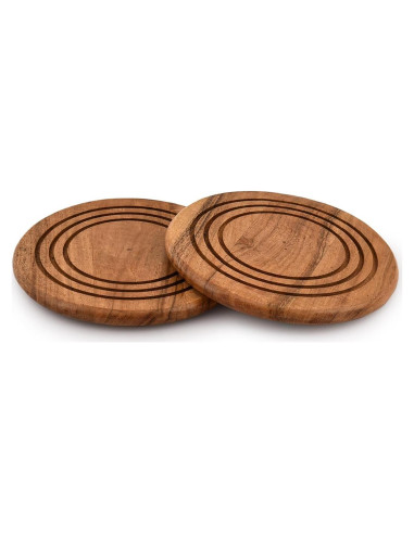 Trivet de Madera de Acacia EDHAS Juego de 2 - 17.78 cm