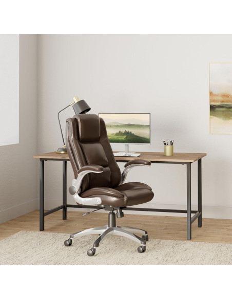 Silla de Oficina COLAMY Alta Respaldo Cuero Ergonómica Silla de Oficina COLAMY Alta Respaldo Cuero Ergonómica