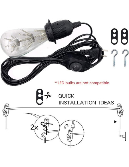 Kit de Luz Colgante Regulable AVCITY 15 Pies E26 E27 Kit de Luz Colgante Regulable AVCITY 15 Pies E26 E27