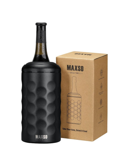 Cubo Enfriador de Vino MAXSO 750 ml Acero Inoxidable Negro Cubo Enfriador de Vino MAXSO 750 ml Acero Inoxidable Negro