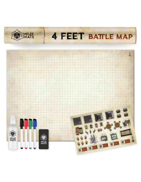 Melee Mats Kit de Inicio DND 88,9x121,9 cm con Accesorios Melee Mats Kit de Inicio DND 88,9x121,9 cm con Accesorios
