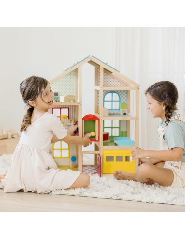 Casa de Muñecas de Madera Melissa & Doug 1:12 con Muebles