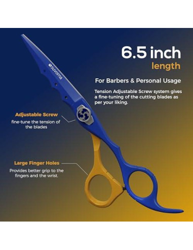 Tijeras de cabello profesionales Suvorna 6.5" acero japonés