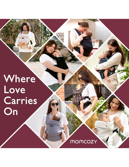 Momcozy Portabebés Ergonómico Negro 3 en 1 para 3-20 kg Momcozy Portabebés Ergonómico Negro 3 en 1 para 3-20 kg