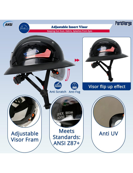 Casco de ala completa PerldVerge SF14 negro con visor Casco de ala completa PerldVerge SF14 negro con visor