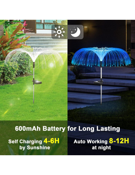 Luces Solares Vosaro de Flores 7 Colores para Jardín 3 PCS Luces Solares Vosaro de Flores 7 Colores para Jardín 3 PCS