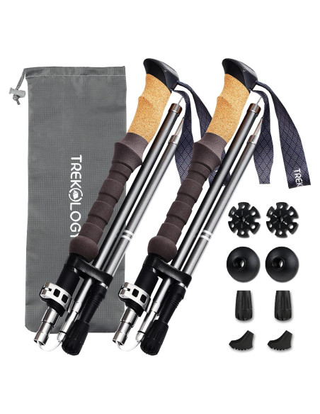 Bastones de Senderismo TREKOLOGY Trek-Z Plegables 130 cm Aluminio Bastones de Senderismo TREKOLOGY Trek-Z Plegables 130 cm Aluminio