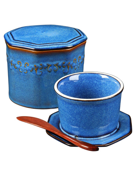 Crock de Mantequilla BoFuYuan Cerámica 225g con Tapa Crock de Mantequilla BoFuYuan Cerámica 225g con Tapa