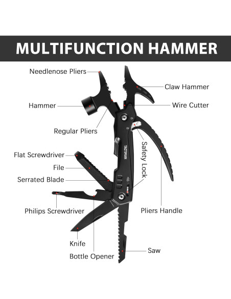 Multiherramienta 12 en 1 TACTIMAN con Cuchillo Táctico Multiherramienta 12 en 1 TACTIMAN con Cuchillo Táctico