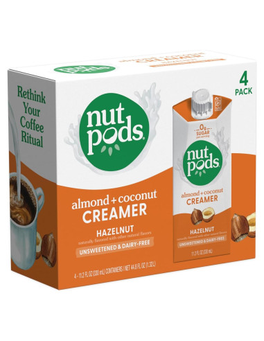 Crema de Avellana Nutpods - Sin Azúcar, Vegana, Keto, 4x11.2oz