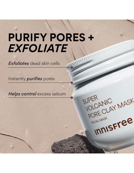 Máscara de Arcilla Volcánica Innisfree 100ml Limpia Poros Máscara de Arcilla Volcánica Innisfree 100ml Limpia Poros
