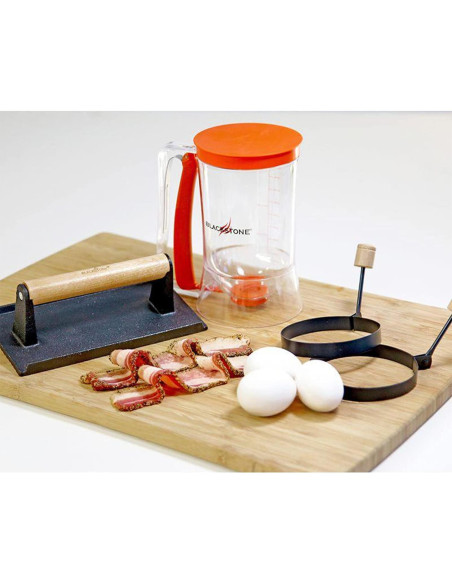 Kit de desayuno Blackstone 1543 - 4 piezas con dispensador y prensa Kit de desayuno Blackstone 1543 - 4 piezas con dispensador y prensa