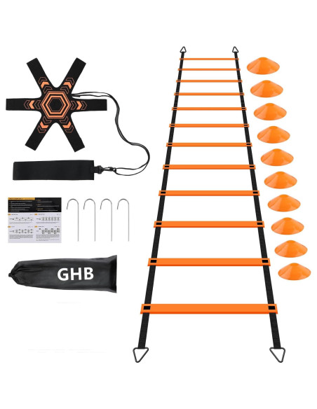 Conjunto de Entrenamiento de Agilidad GHB 6m 12 Peldaños Conjunto de Entrenamiento de Agilidad GHB 6m 12 Peldaños