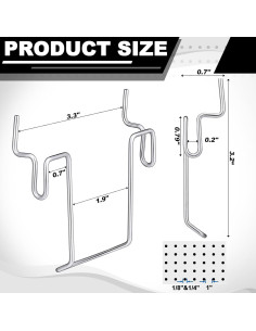 Ganchos de Bin para Tablero de Clavos Tandefio - 24 Pcs Metal 2