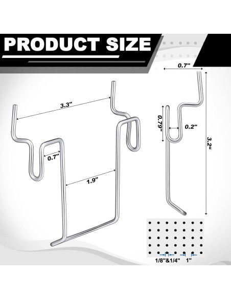 Ganchos de Bin para Tablero de Clavos Tandefio - 24 Pcs Metal Ganchos de Bin para Tablero de Clavos Tandefio - 24 Pcs Metal