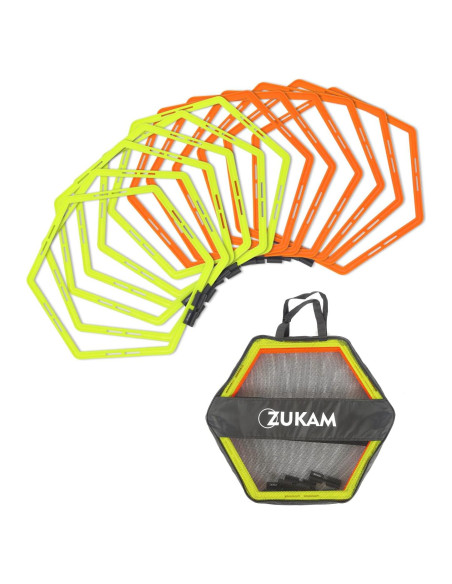 Anillos de Agilidad ZUKAM Hexagonales para Entrenamiento 12 Piezas Anillos de Agilidad ZUKAM Hexagonales para Entrenamiento 12 Piezas