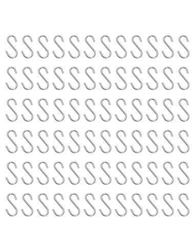Ganchos en S mini de acero inoxidable Shapenty 1.4x0.6cm 100PCS