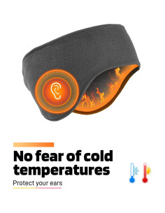 Calentadores de Oídos de Invierno Buauty Unisex Forro Polar Gris 2