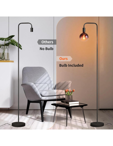 Lámpara de Pie ONEWISH Industrial Minimalista 1800K LED Lámpara de Pie ONEWISH Industrial Minimalista 1800K LED