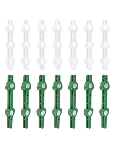14 Piezas Imanes de Boutonniere Plástico Verde y Transparente