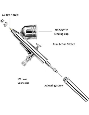 Aerógrafo GotHobby C2-30A 0.3mm Doble Acción 7ml