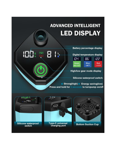 Ducha Portátil Eioehtl 6000mAh con Pantalla LED y Cubo 20L